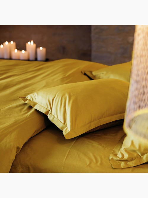 Drap housse uni percale de coton MANOIR Bonnet de 35 cm - Kiabi