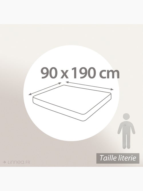 Drap housse uni percale de coton MANOIR Bonnet de 35 cm - Kiabi