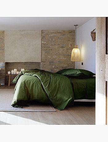 Drap housse uni percale de coton MANOIR Bonnet de 35 cm