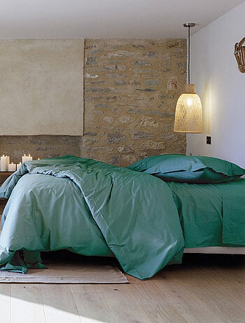 Drap housse uni percale de coton MANOIR Bonnet de 35 cm