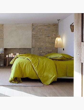 Drap housse uni percale de coton MANOIR Bonnet de 35 cm