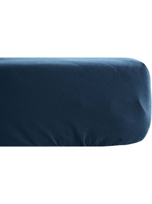 Drap housse uni percale de coton MANOIR Bonnet de 40 cm - Kiabi