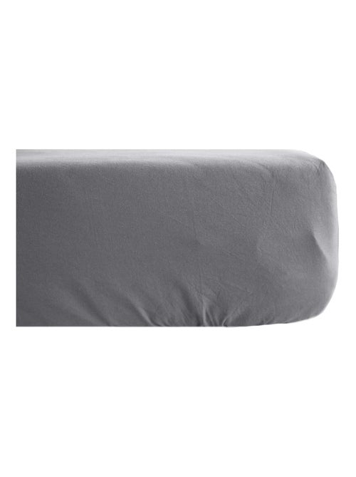 Drap housse uni percale de coton MANOIR Bonnet de 40 cm - Kiabi