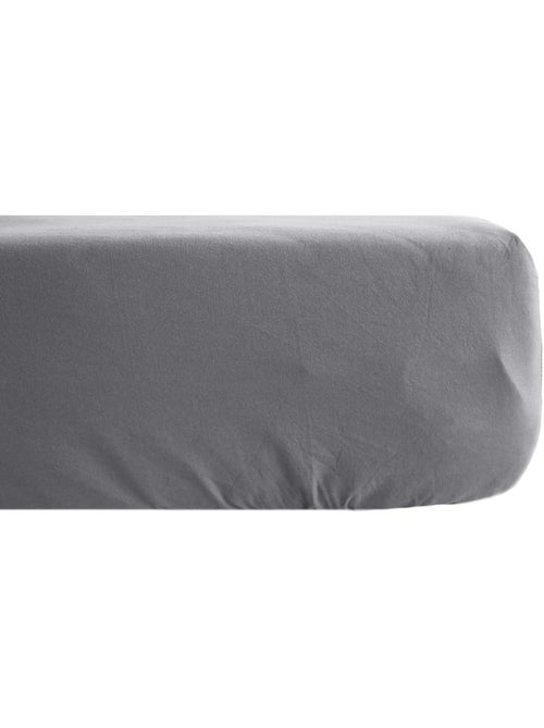 Drap housse uni percale de coton MANOIR Bonnet de 40 cm - Kiabi