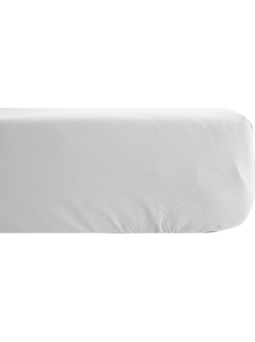 Drap housse uni percale de coton MANOIR Bonnet de 40 cm - Kiabi