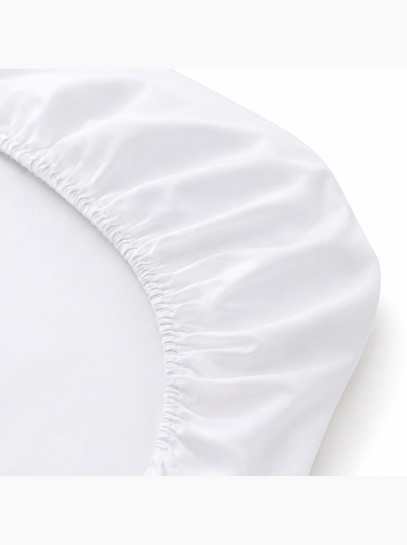 Drap housse uni percale PRIMO Bonnet de 50 cm Blanc - Kiabi