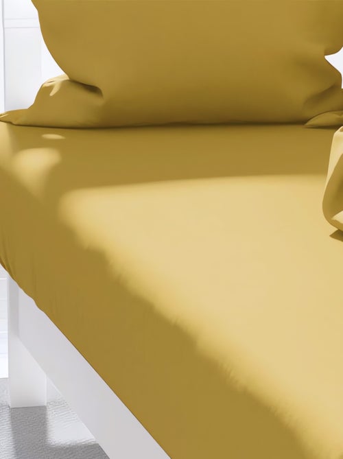 Drap housse uni ZZZ jaune - Kiabi
