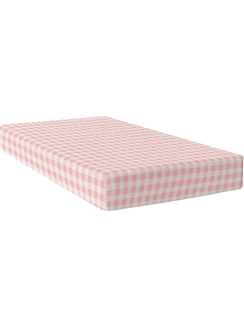 Drap-housse Vichy "Happyfriday" Rose - Kiabi