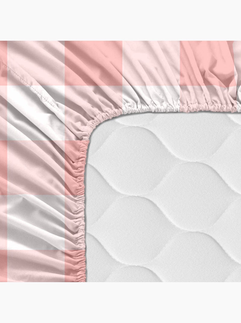 Drap-housse Vichy "Happyfriday" Rose - Kiabi