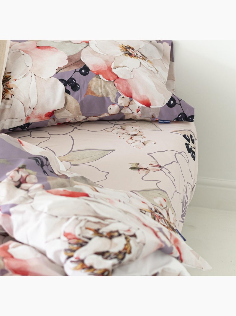 Drap-housse White peonies "Happyfriday" Blanc - Kiabi