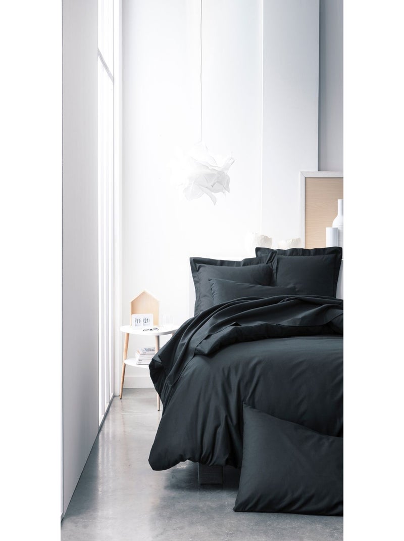 Drap plat - 100% coton 57 fils - 180 x 290 cm Noir - Kiabi