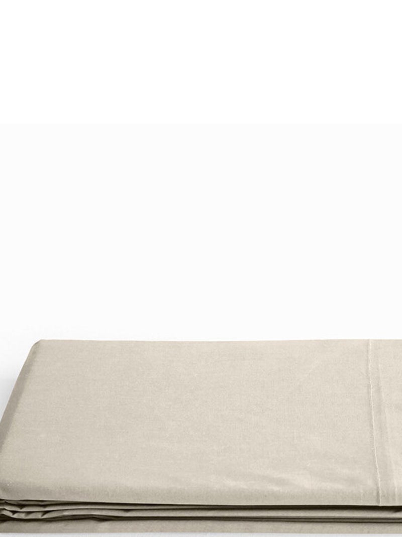 Drap plat - Coton Pur - 100 % Coton 57 Fils/cm² Beige - Kiabi