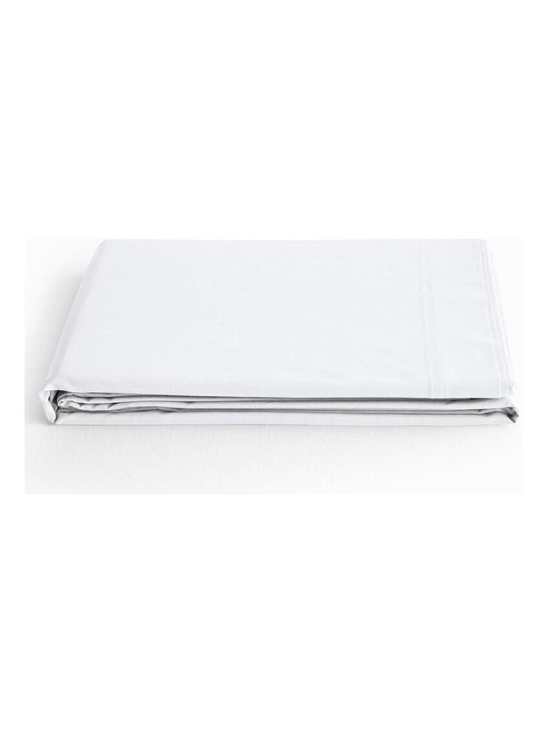 Drap plat - Coton Pur - 100 % Coton 57 Fils/cm² Blanc - Kiabi