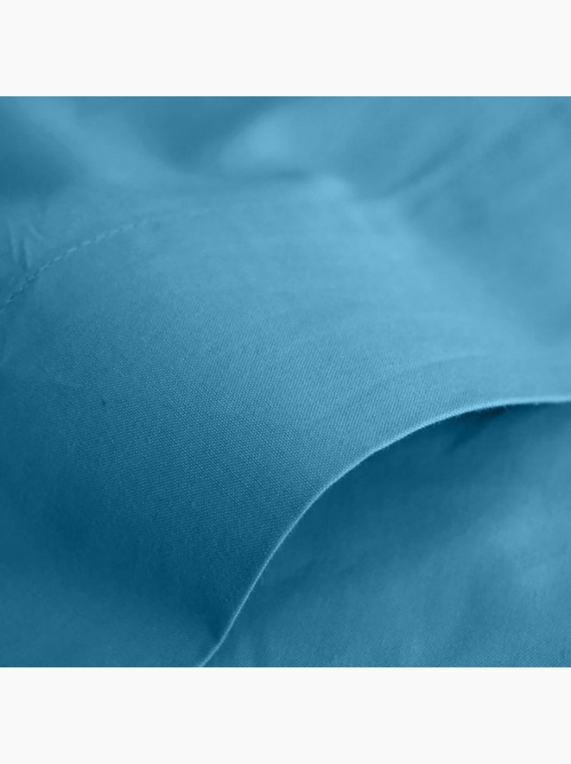 Drap plat - Coton Pur - 100 % Coton 57 Fils/cm² Bleu turquoise - Kiabi
