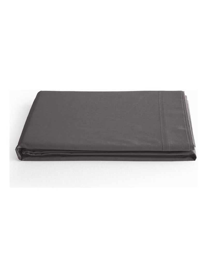 Drap plat - Coton Pur - 100 % Coton 57 Fils/cm² Gris - Kiabi