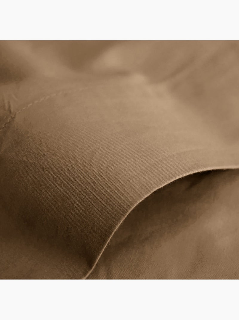Drap plat - Coton Pur - 100 % Coton 57 Fils/cm² Gris taupe - Kiabi