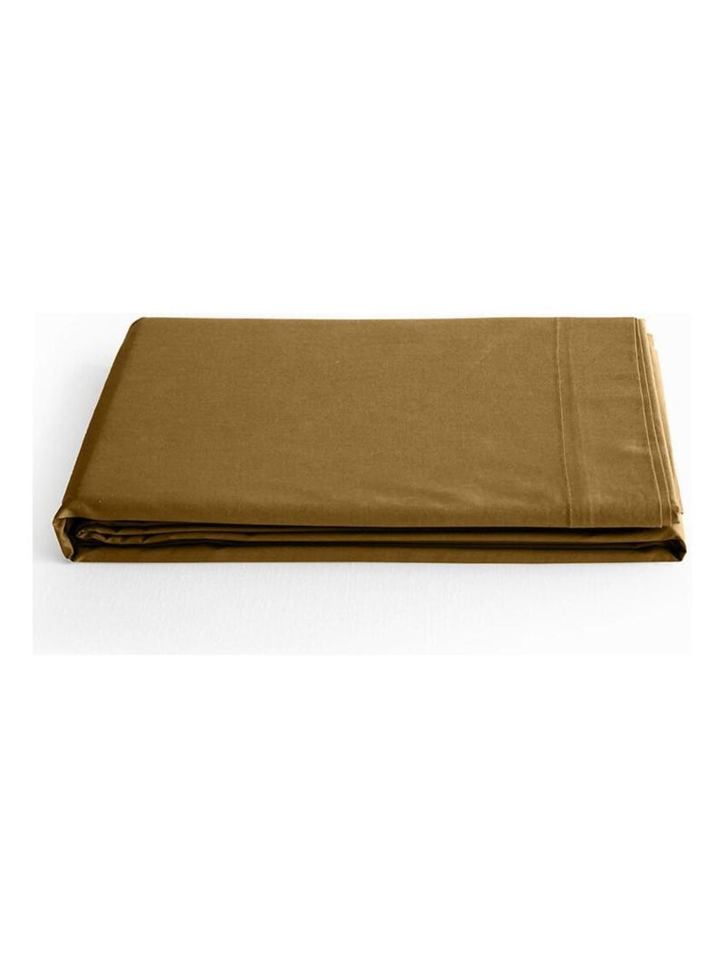 Drap plat - Coton Pur - 100 % Coton 57 Fils/cm² Marron caramel - Kiabi