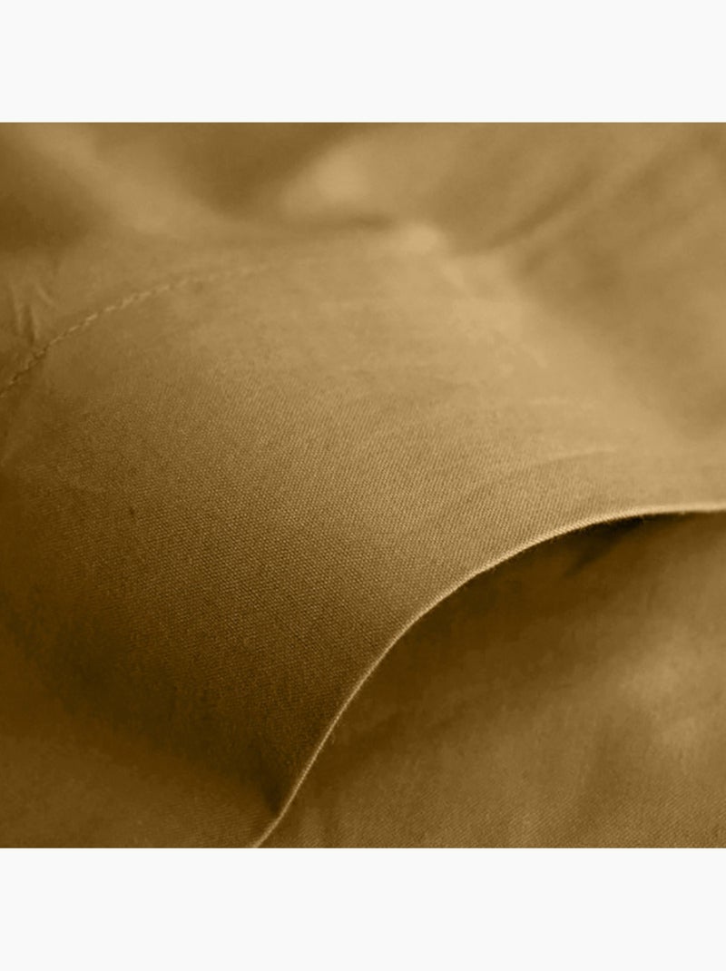 Drap plat - Coton Pur - 100 % Coton 57 Fils/cm² Marron caramel - Kiabi