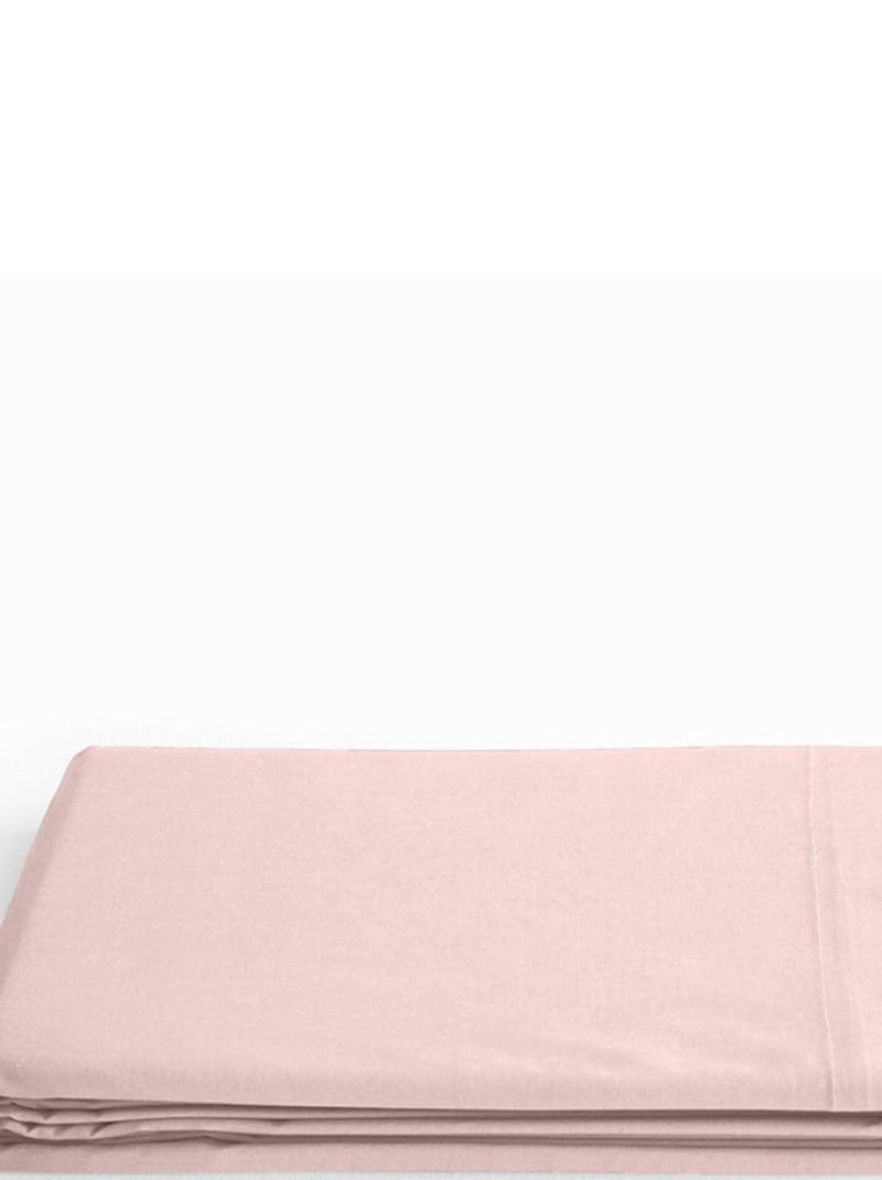 Drap plat - Coton Pur - 100 % Coton 57 Fils/cm² Rose pâle - Kiabi