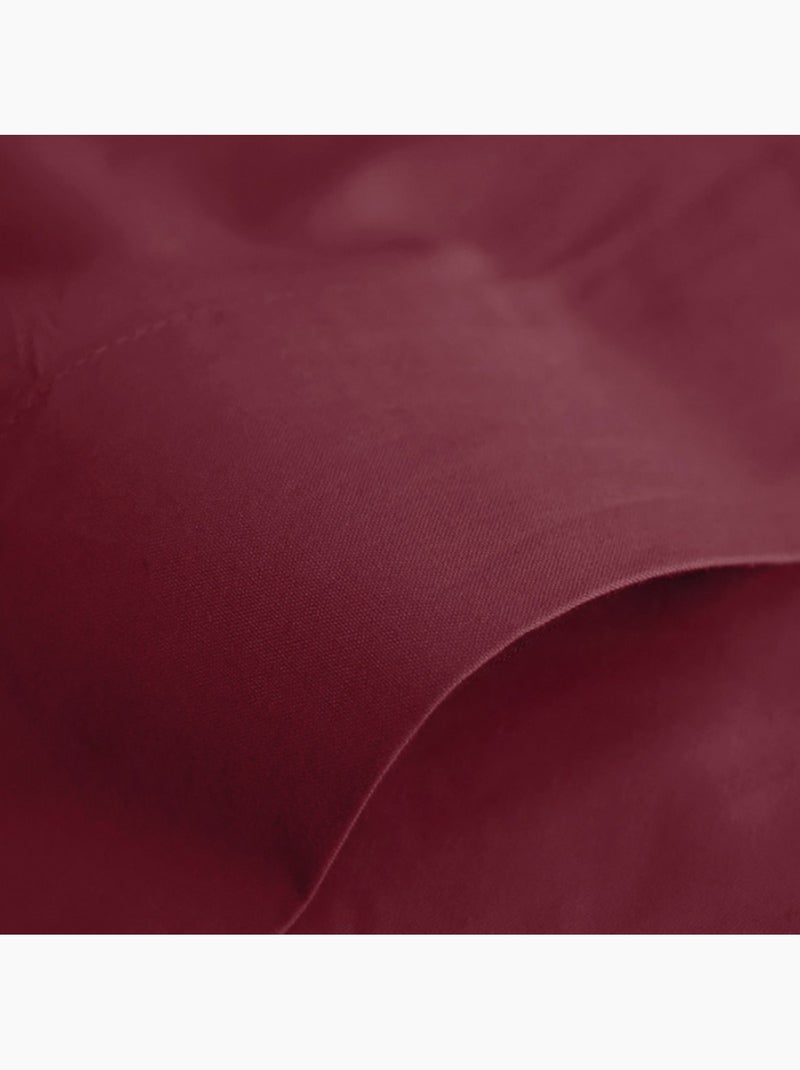 Drap plat - Coton Pur - 100 % Coton 57 Fils/cm² Rouge grenat - Kiabi