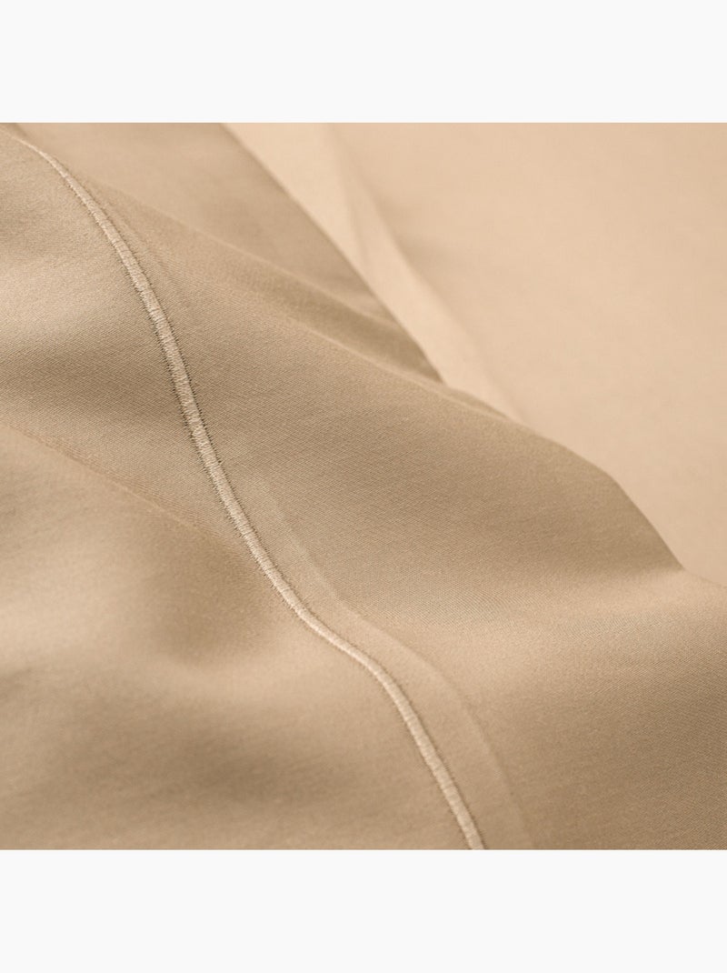 Drap plat - Coton Pur - 100% Percale de coton peigné Beige chiné - Kiabi