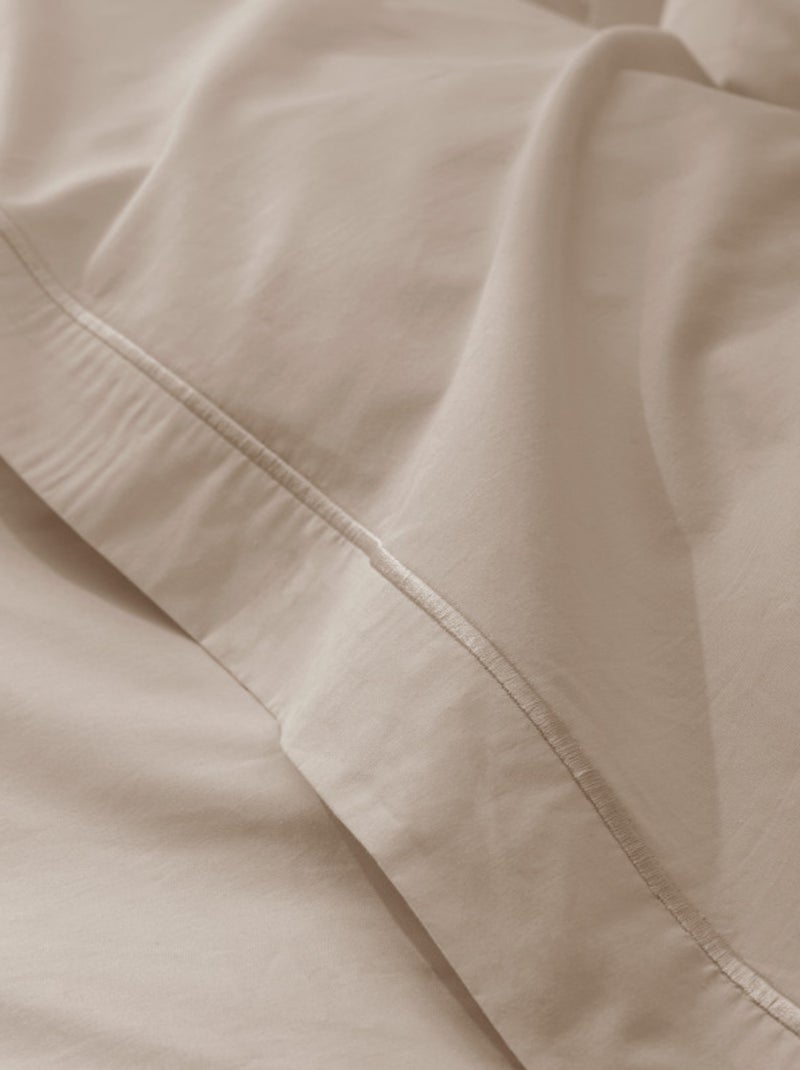Drap plat - Coton Pur - 100% Percale de coton peigné Beige - Kiabi