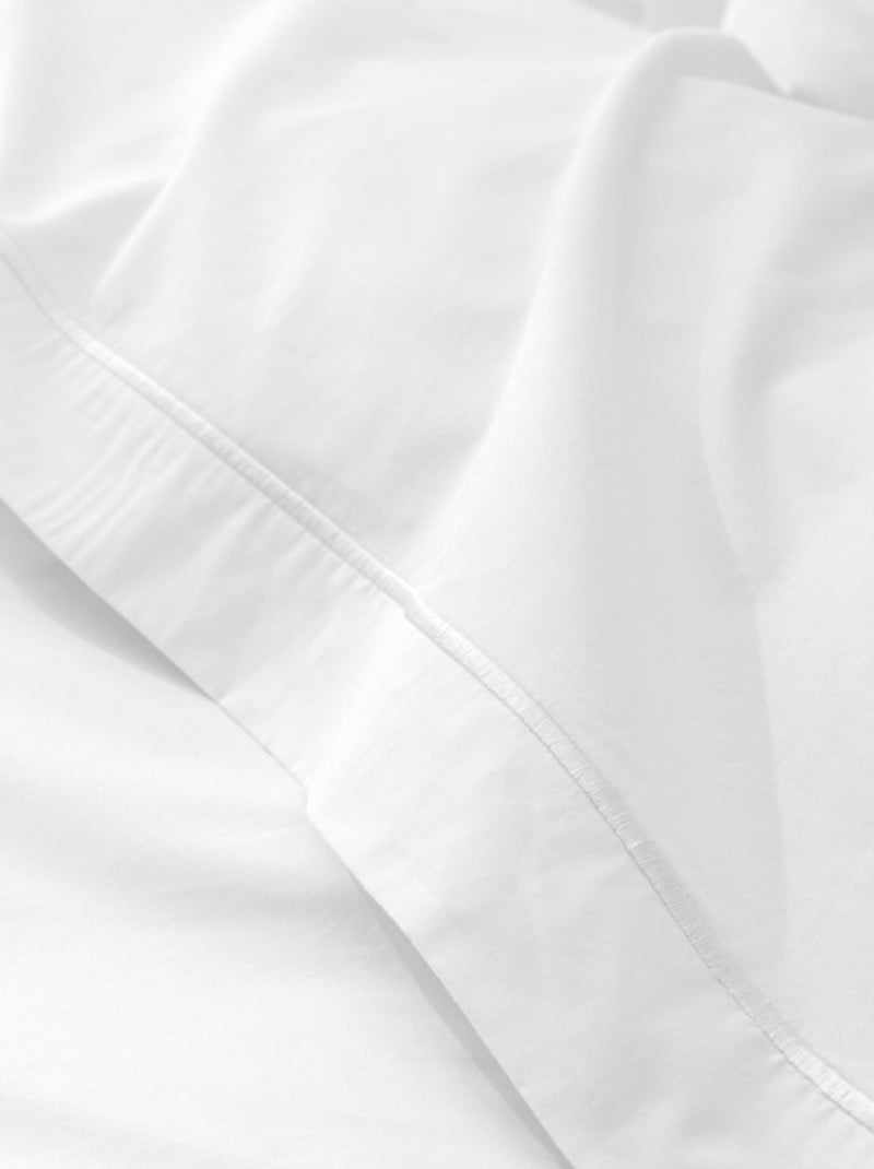 Drap plat - Coton Pur - 100% Percale de coton peigné Blanc - Kiabi