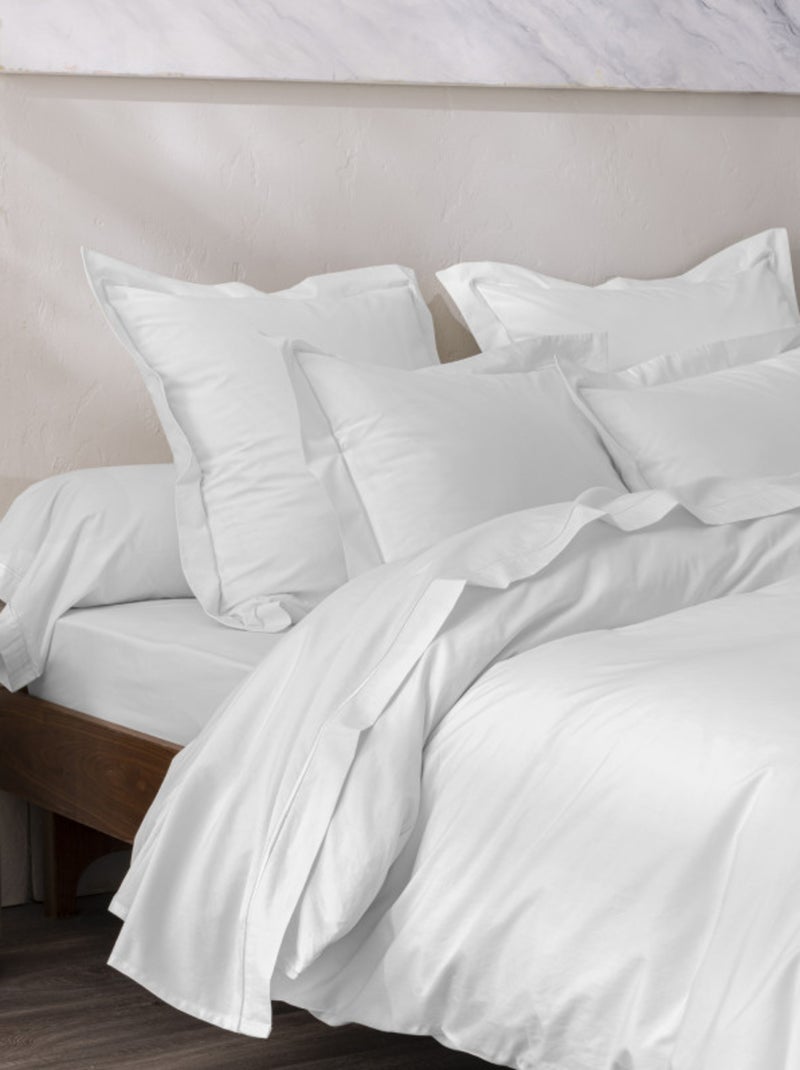 Drap plat - Coton Pur - 100% Percale de coton peigné Blanc - Kiabi
