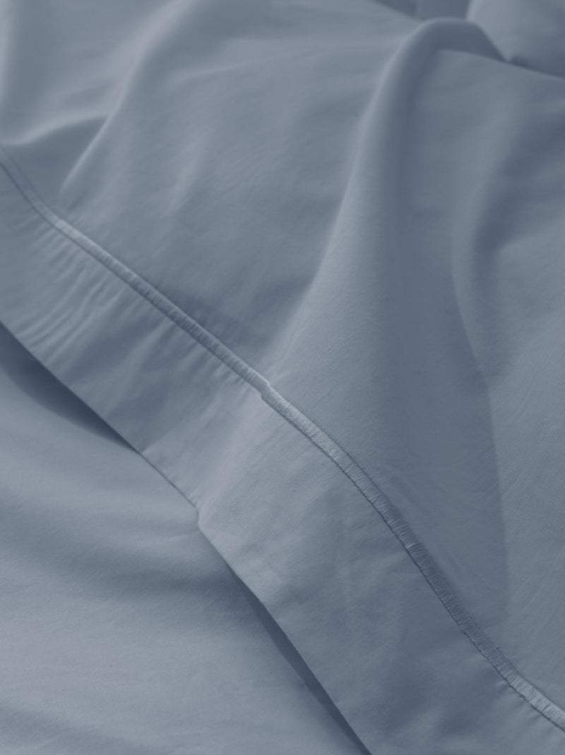 Drap plat - Coton Pur - 100% Percale de coton peigné Bleu foncé - Kiabi