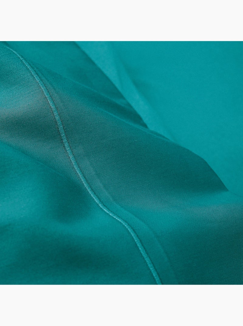 Drap plat - Coton Pur - 100% Percale de coton peigné Bleu paon - Kiabi