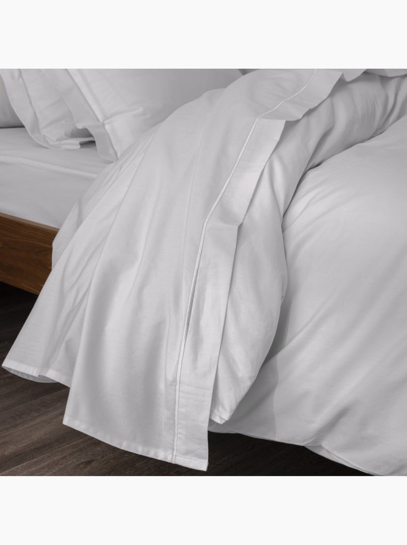 Drap plat - Coton Pur - 100% Percale de coton peigné Gris clair - Kiabi