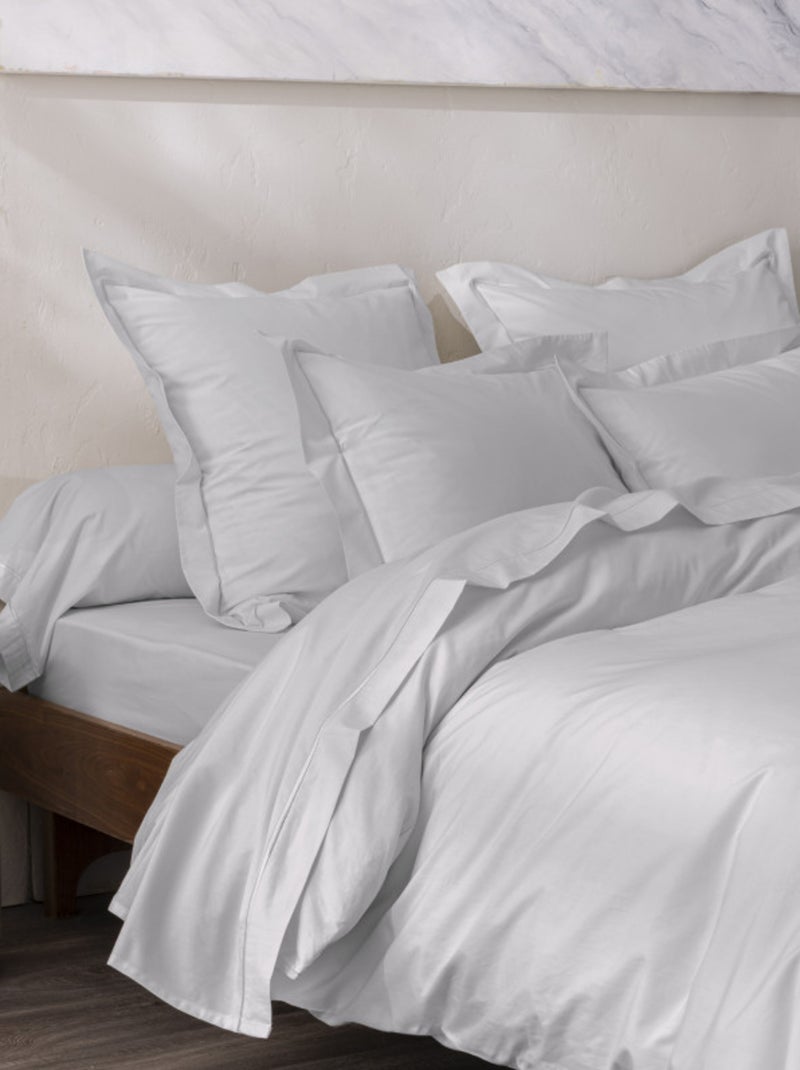 Drap plat - Coton Pur - 100% Percale de coton peigné Gris clair - Kiabi