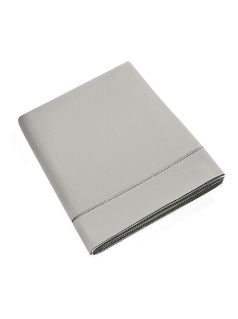 Drap plat - Coton Pur - 100% Percale de coton peigné Gris - Kiabi