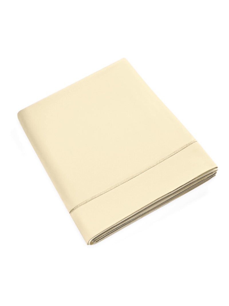 Drap plat - Coton Pur - 100% Percale de coton peigné Ivoire - Kiabi