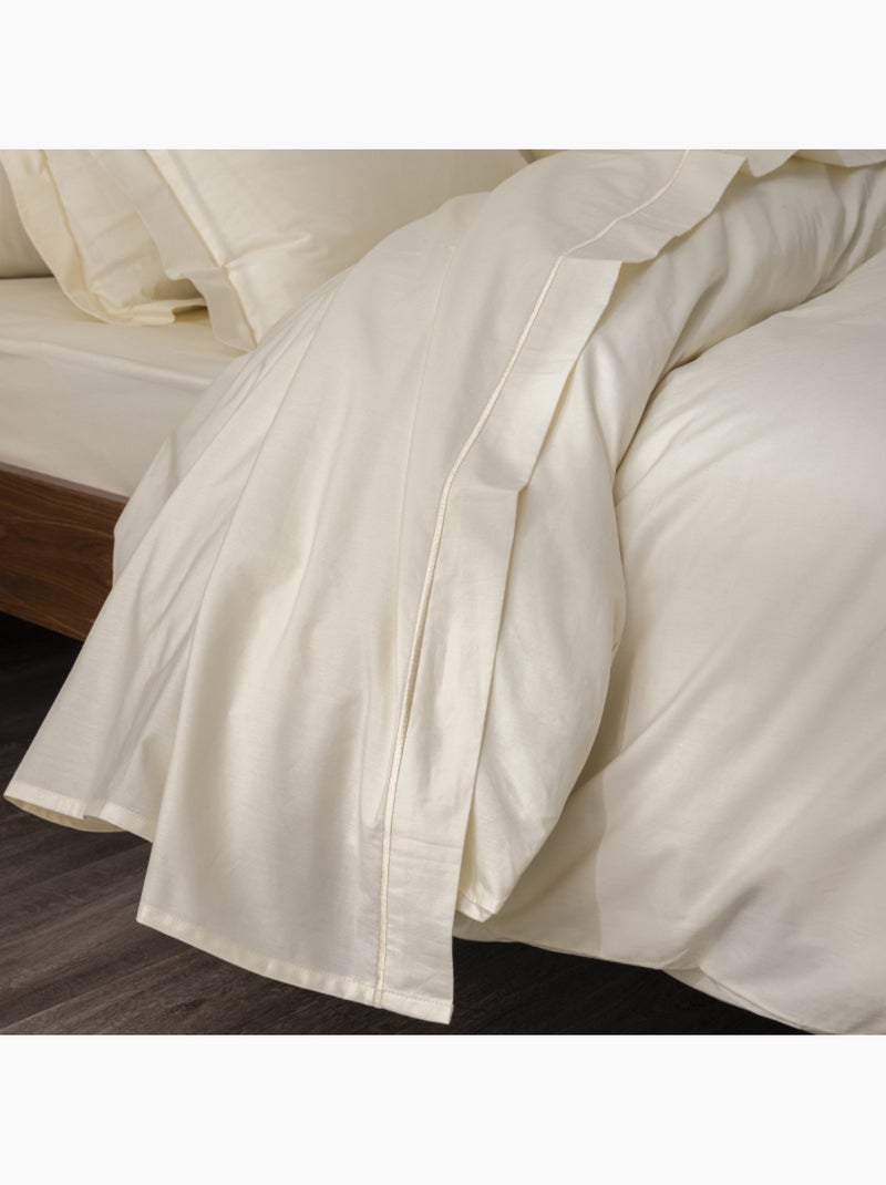 Drap plat - Coton Pur - 100% Percale de coton peigné Ivoire - Kiabi