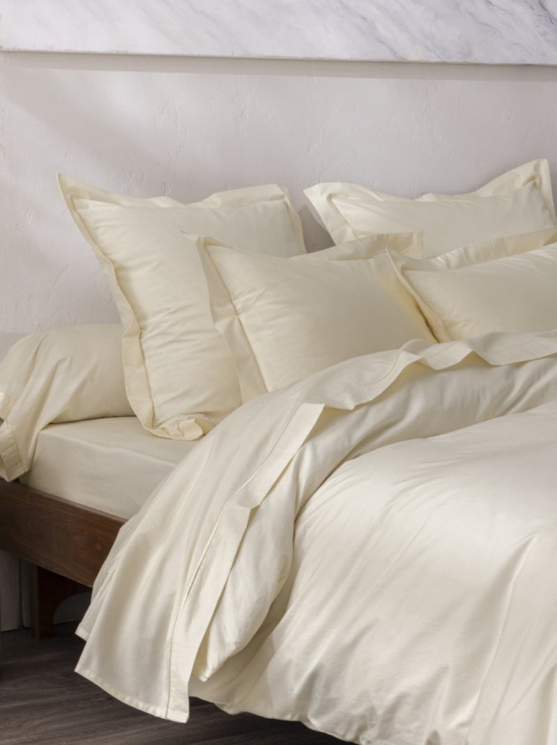 Drap plat - Coton Pur - 100% Percale de coton peigné Ivoire - Kiabi