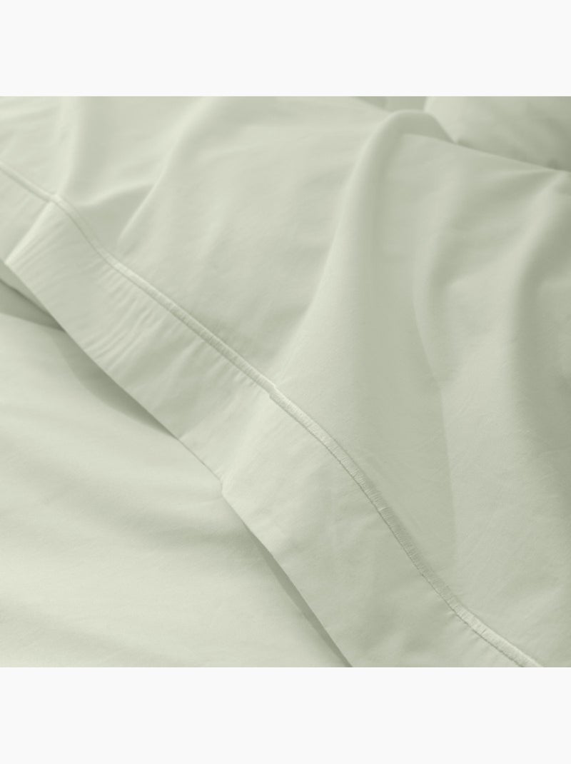 Drap plat - Coton Pur - 100% Percale de coton peigné Vert d'eau - Kiabi