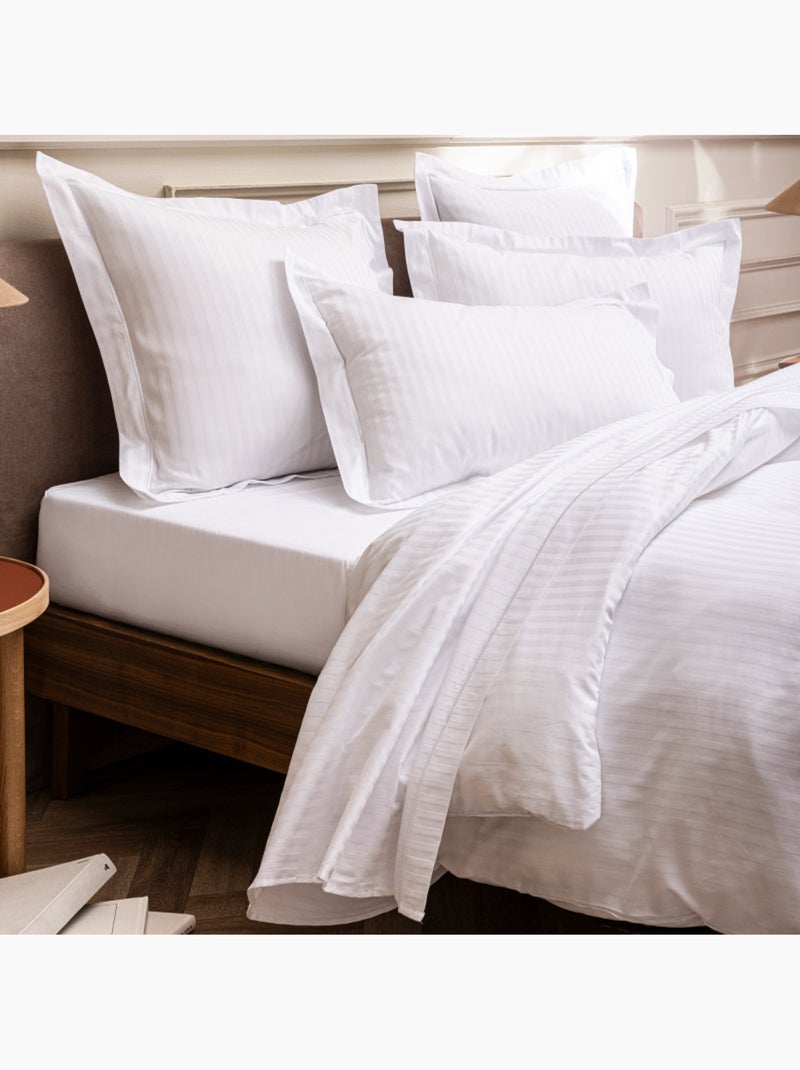 Drap plat - Coton Pur - 100% Satin de coton Peigné" / 120 fils/cm² Blanc - Kiabi