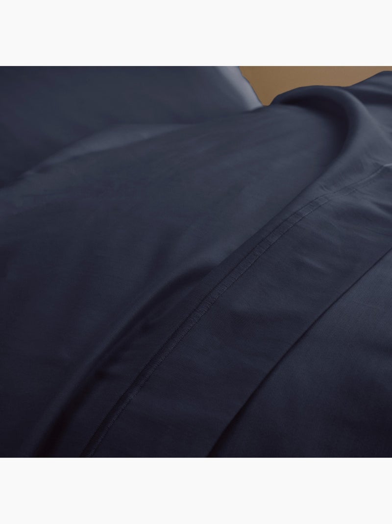 Drap plat - Coton Pur - 100% Satin de coton Peigné" / 120 fils/cm² Bleu - Kiabi