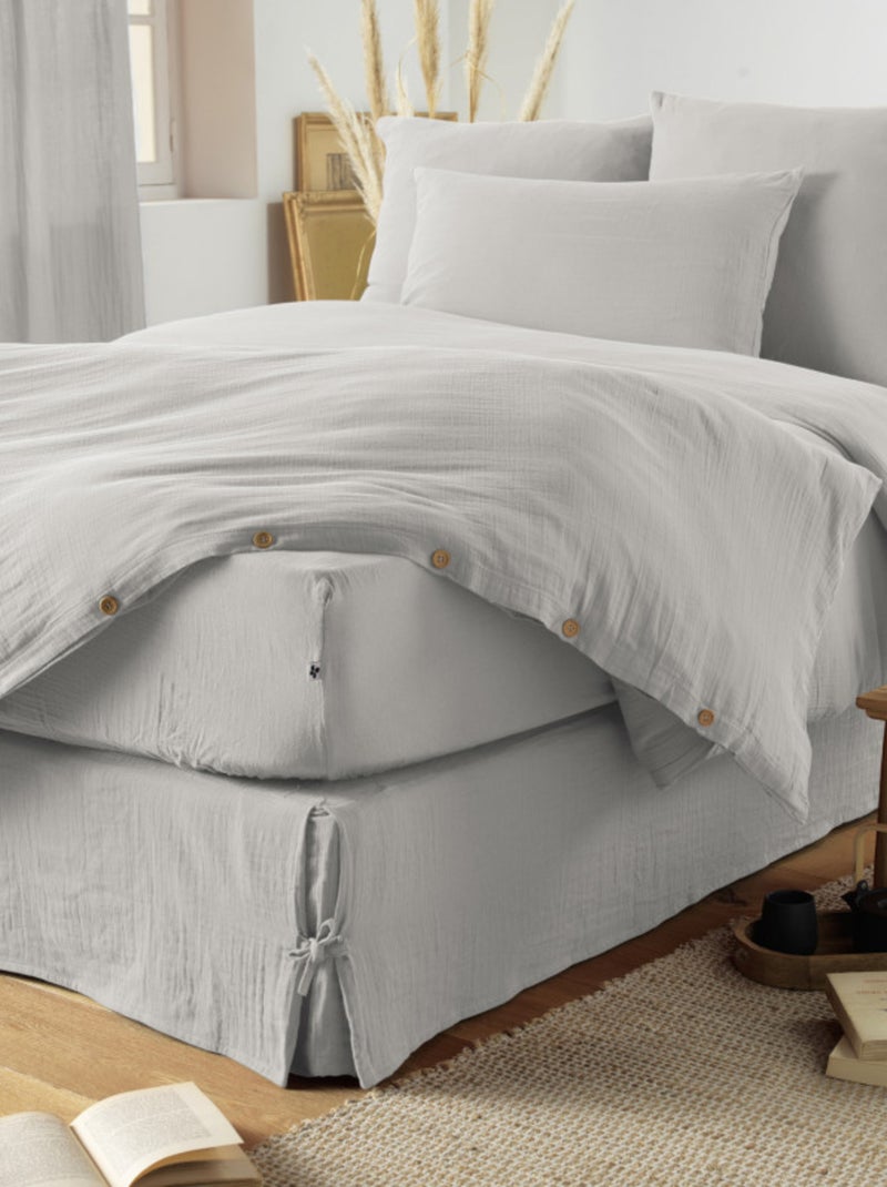 Drap plat - L'effet papillon - 100% gaze de coton 125 gr/m² Blanc cassé - Kiabi