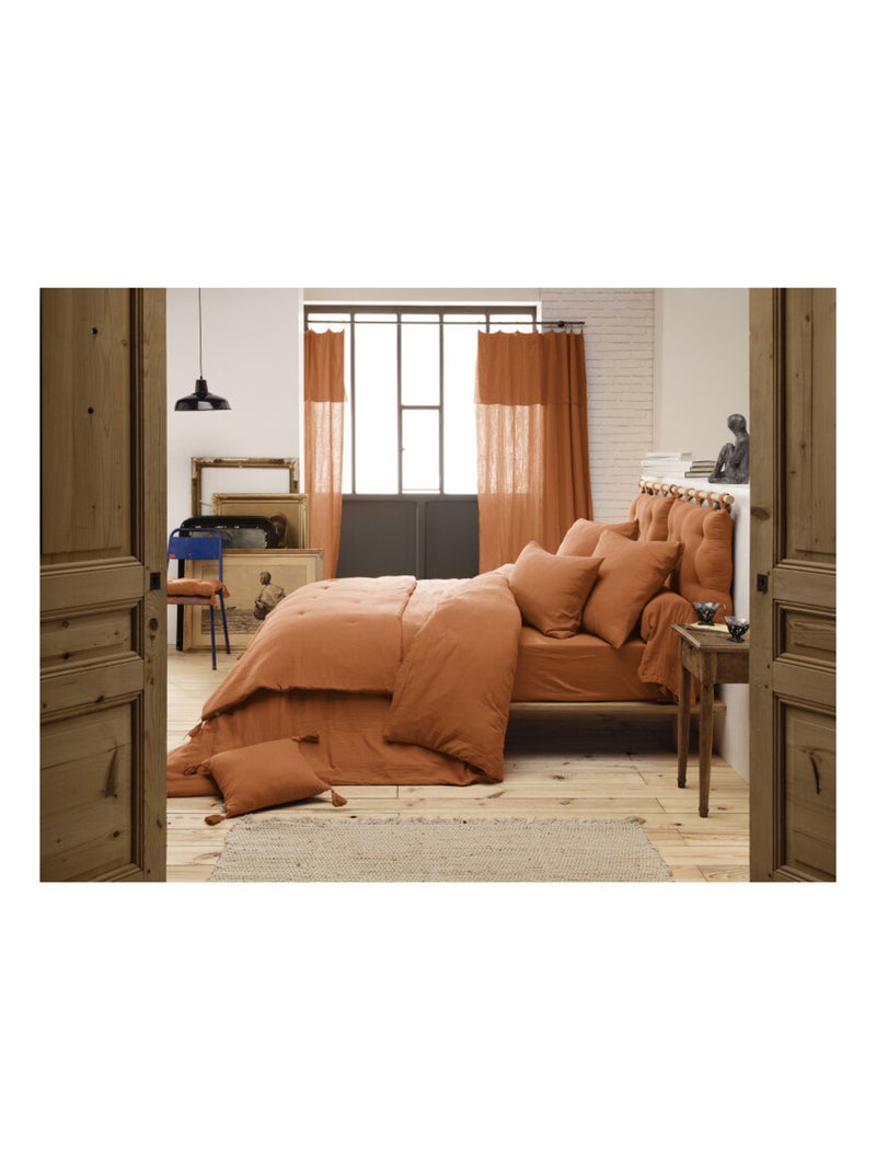 Drap plat - L'effet papillon - 100% gaze de coton 125 gr/m² Orange - Kiabi