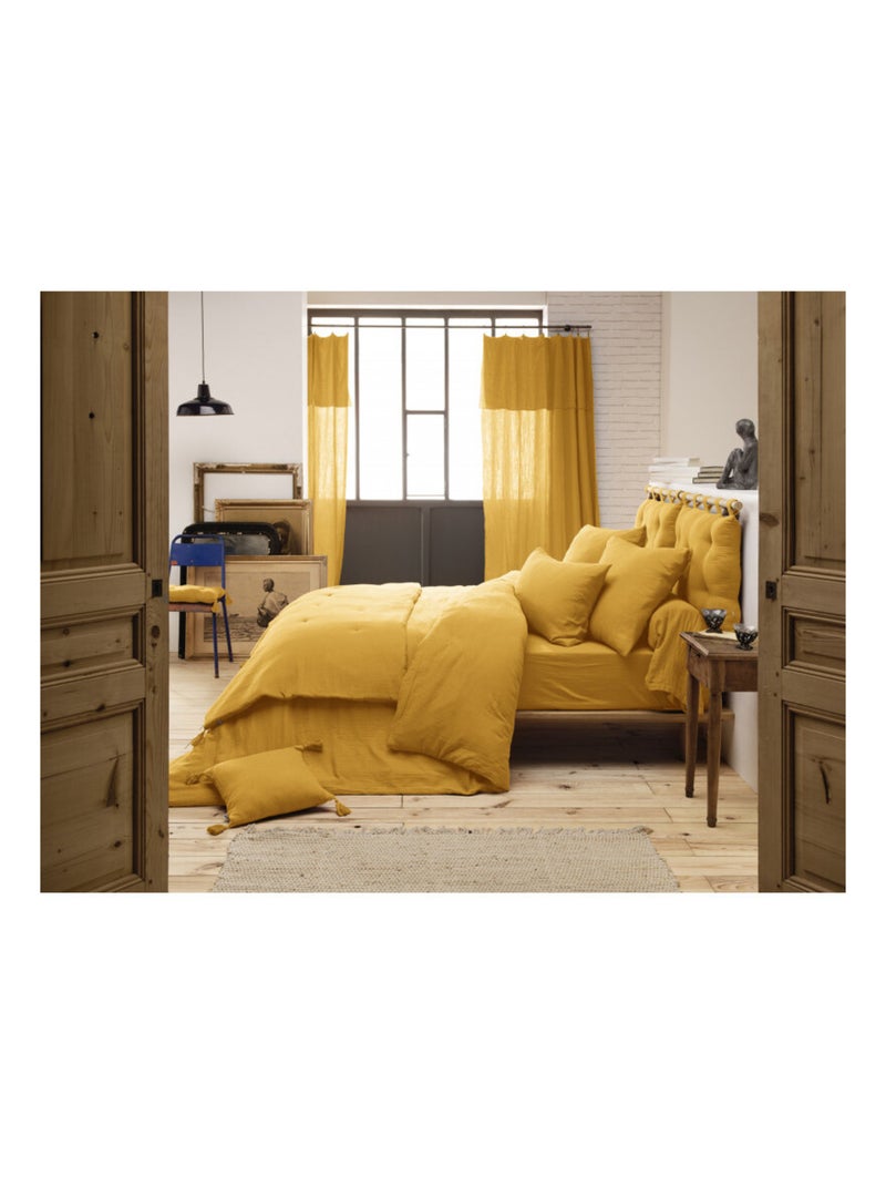 Drap plat - L'effet papillon - 100% gaze de coton 125 gr/m² Safran - Kiabi