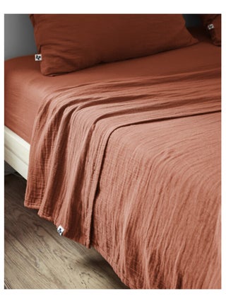 Drap plat - L'effet papillon - 100% gaze de coton 125 gr/m²