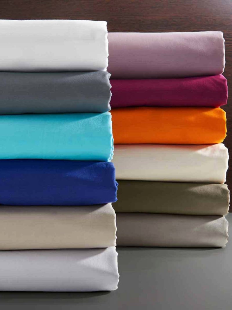 Drap plat - Univers Décor - 100 % Coton 57 Fils/cm² Prune - Kiabi