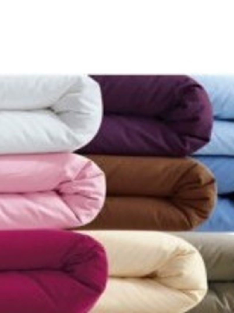 Drap plat - Univers Décor - 100 % Coton 57 Fils/cm² Prune - Kiabi