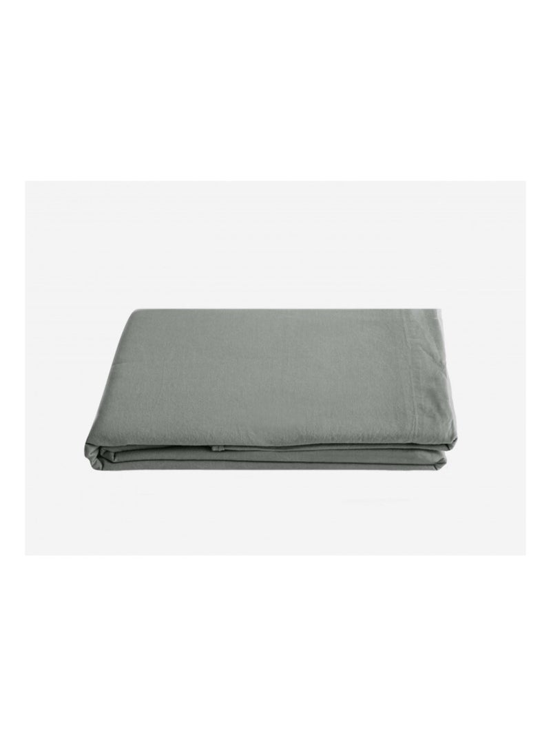 Drap plat - Vent du Sud - 100 % coton lavé 63 fils/cm² Argent - Kiabi