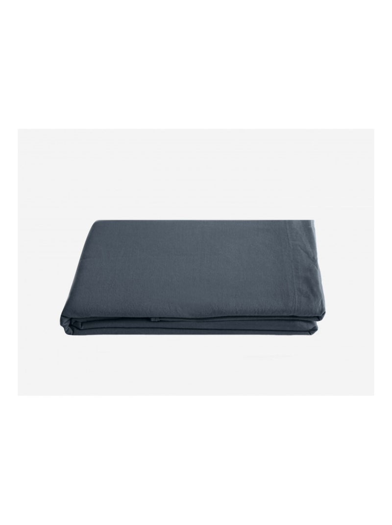 Drap plat - Vent du Sud - 100 % coton lavé 63 fils/cm² Gris souris - Kiabi