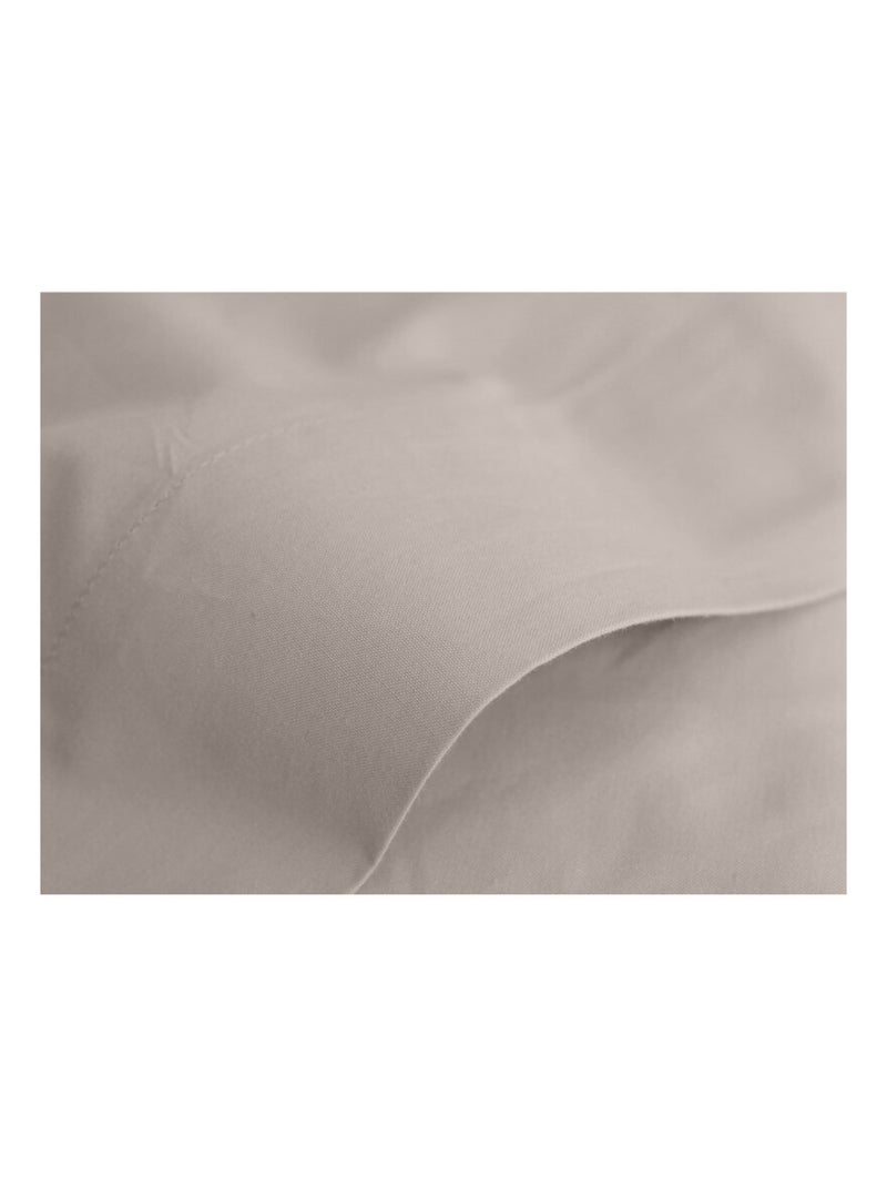 Drap plat - Vent du Sud - 100% Percale de coton peigné Beige chiné - Kiabi
