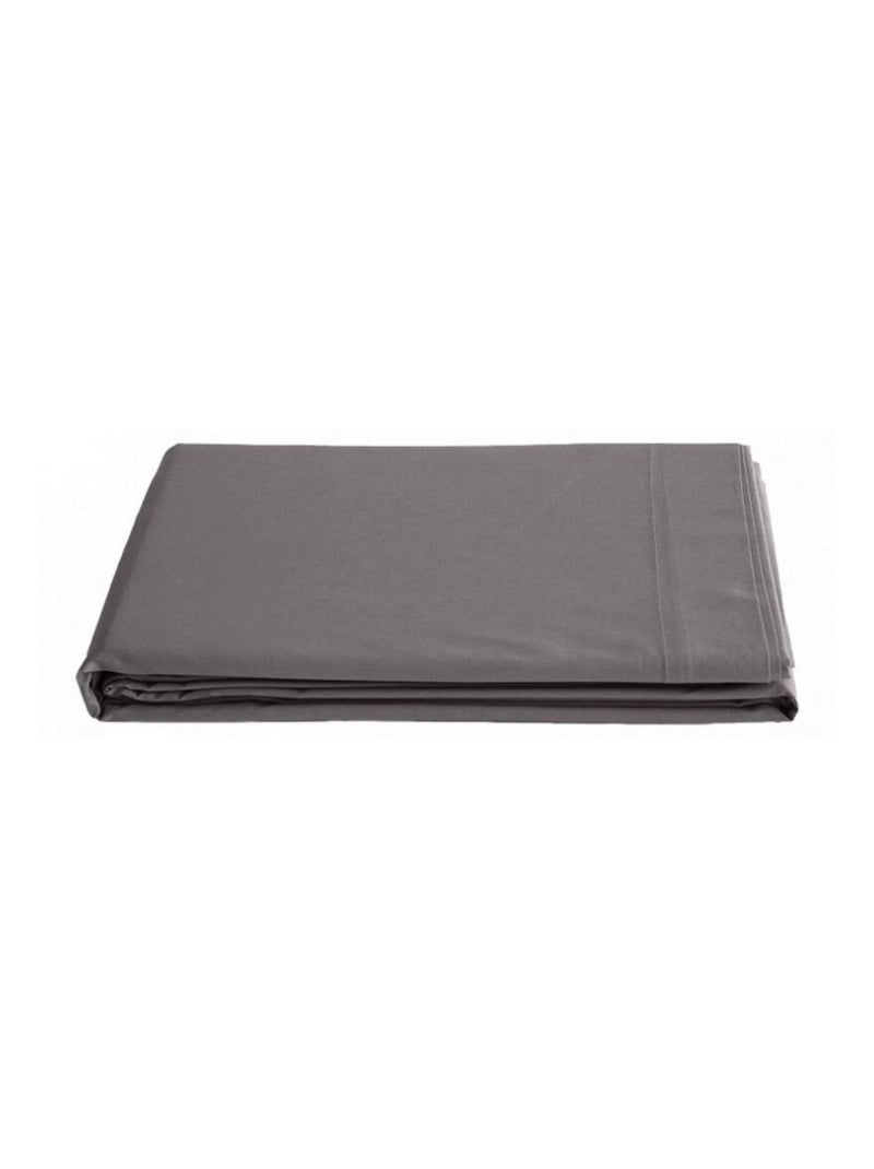 Drap plat - Vent du Sud - 100% Percale de coton peigné Bleu ardoise - Kiabi