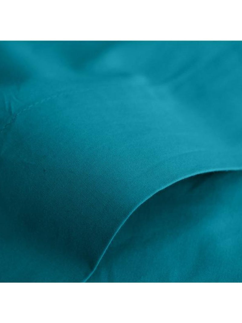 Drap plat - Vent du Sud - 100% Percale de coton peigné Bleu canard - Kiabi